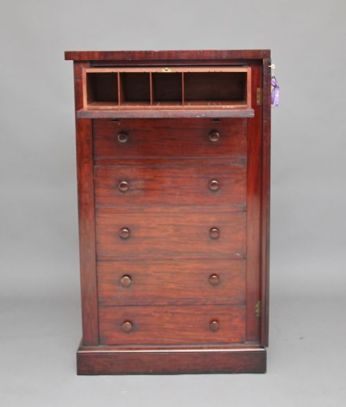 19TH CENTURY MAHOGANY WELLINGTON CHEST - ADDITIONAL PHOTO 6