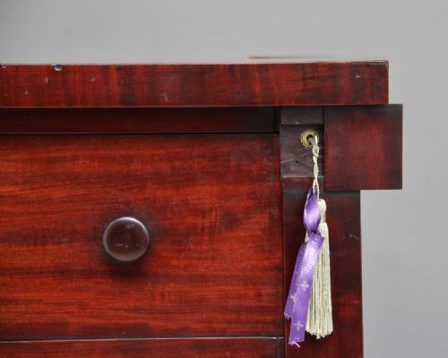 19TH CENTURY MAHOGANY WELLINGTON CHEST - ADDITIONAL PHOTO 8