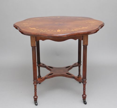 19TH CENTURY ROSEWOOD AND MARQUETRY CENTRE TABLE