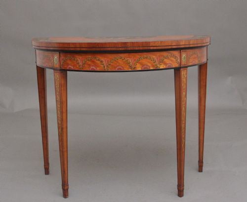 EARLY 19TH CENTURY PAINTED SATINWOOD CARD TABLE