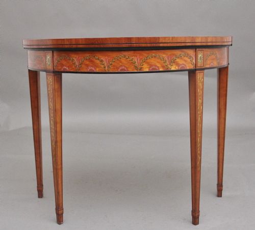 EARLY 19TH CENTURY PAINTED SATINWOOD CARD TABLE - ADDITIONAL PHOTO 1