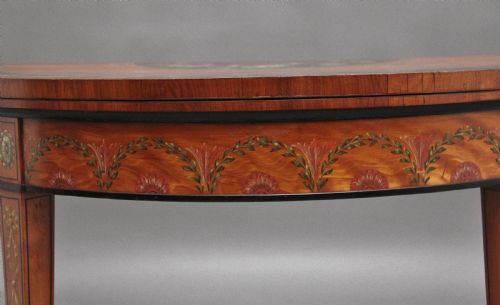 EARLY 19TH CENTURY PAINTED SATINWOOD CARD TABLE - ADDITIONAL PHOTO 3