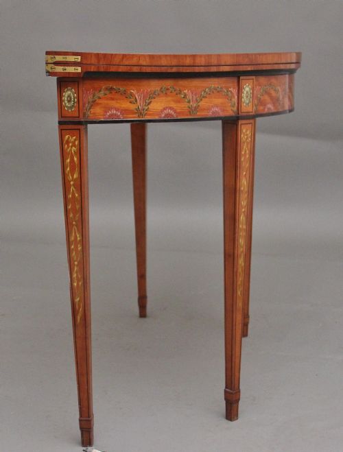 EARLY 19TH CENTURY PAINTED SATINWOOD CARD TABLE - ADDITIONAL PHOTO 4