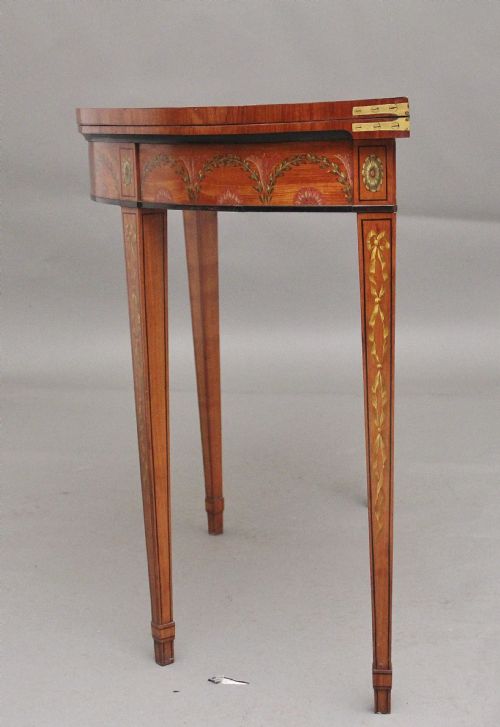EARLY 19TH CENTURY PAINTED SATINWOOD CARD TABLE - ADDITIONAL PHOTO 6