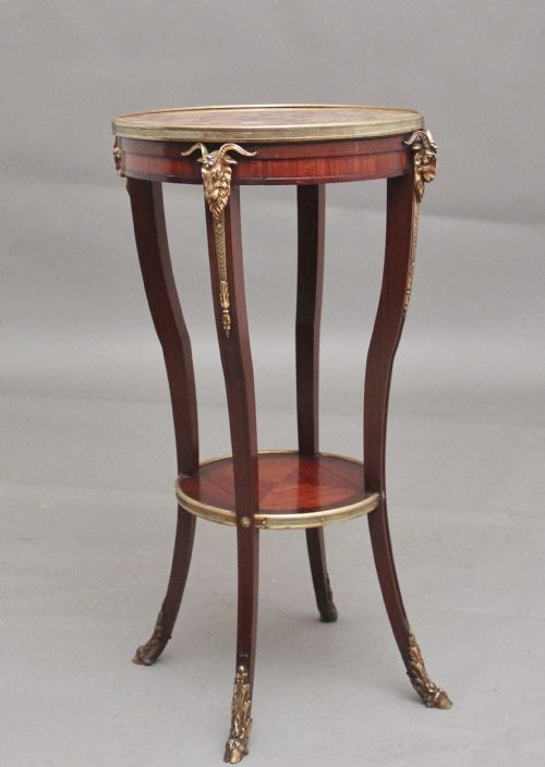19th Century French Mahogany and Marble Top Occasional Table