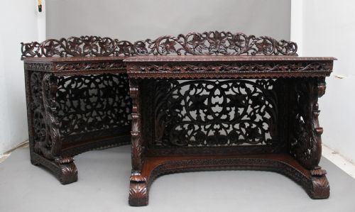 Pair of 19th Century Carved Console Tables