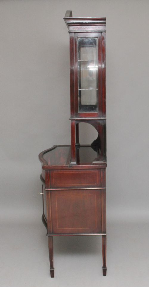 19TH CENTURY MAHOGANY AND INLAID DISPLAY CABINET - ADDITIONAL PHOTO 4