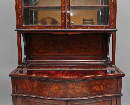 19TH CENTURY MAHOGANY AND INLAID DISPLAY CABINET - ADDITIONAL PHOTO 6