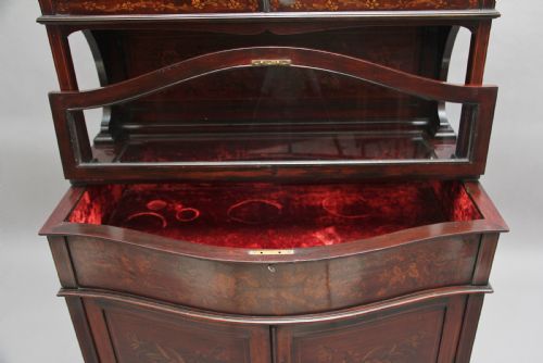 19TH CENTURY MAHOGANY AND INLAID DISPLAY CABINET - ADDITIONAL PHOTO 9