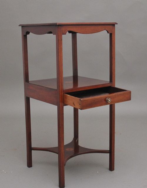 19TH CENTURY INLAID MAHOGANY BEDSIDE TABLE - ADDITIONAL PHOTO 1