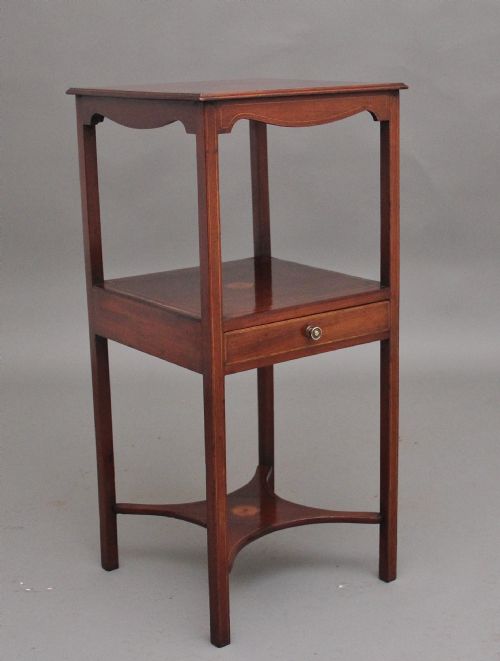 19TH CENTURY INLAID MAHOGANY BEDSIDE TABLE - ADDITIONAL PHOTO 2