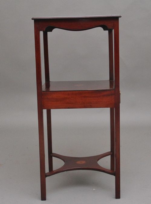19TH CENTURY INLAID MAHOGANY BEDSIDE TABLE - ADDITIONAL PHOTO 4