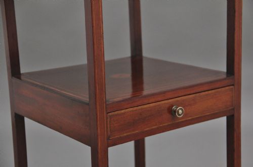 19TH CENTURY INLAID MAHOGANY BEDSIDE TABLE - ADDITIONAL PHOTO 8