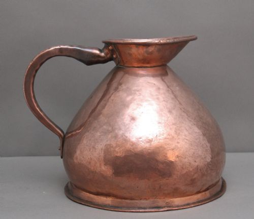 19th Century Half Gallon Copper Measuring Jug