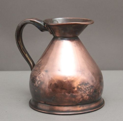 19th Century Half Gallon Copper Measuring Jug