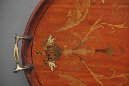 19TH CENTURY INLAID SATINWOOD TRAY - ADDITIONAL PHOTO 3
