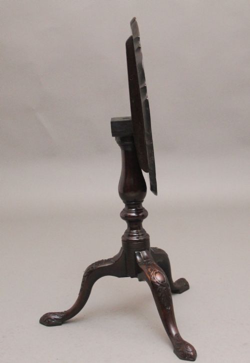 18TH CENTURY CARVED MAHOGANY TRIPOD TABLE - ADDITIONAL PHOTO 1