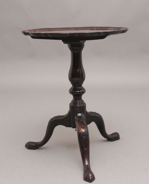 18TH CENTURY CARVED MAHOGANY TRIPOD TABLE - ADDITIONAL PHOTO 2