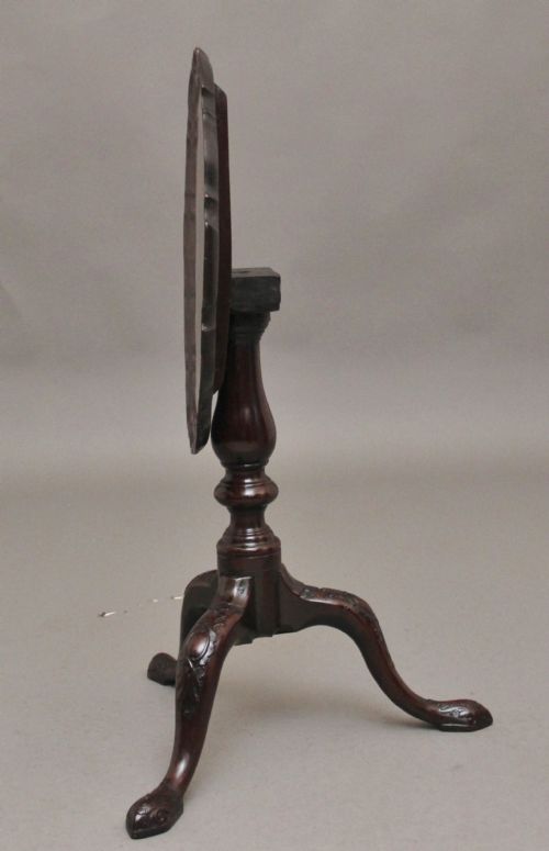 18TH CENTURY CARVED MAHOGANY TRIPOD TABLE - ADDITIONAL PHOTO 5