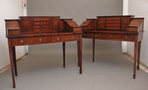 PAIR OF EARLY 20TH CENTURY MAHOGANY CARLTON HOUSE DESK'S - ADDITIONAL PHOTO 1