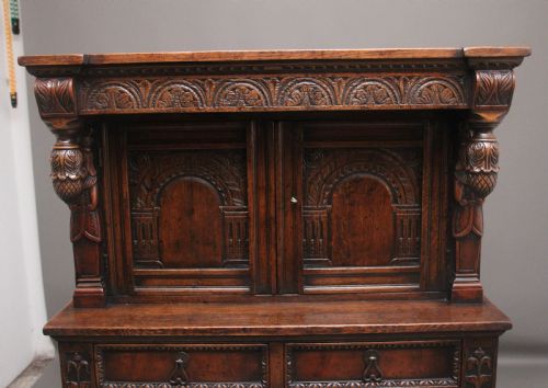 EARLY 20TH CENTURY OAK COURT CUPBOARD - ADDITIONAL PHOTO 2