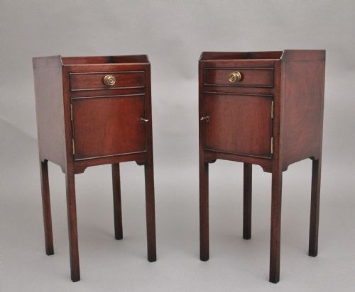 Pair Early 20th Century Mahogany Bedside Cabinets