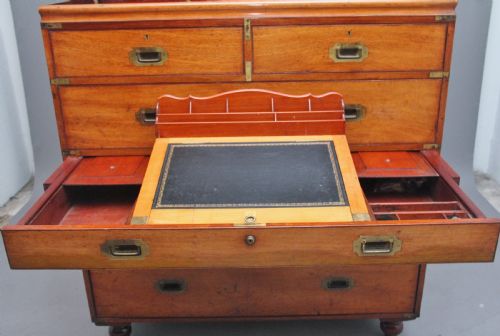 19TH CENTURY MAHOGANY MILITARY CHEST - ADDITIONAL PHOTO 5