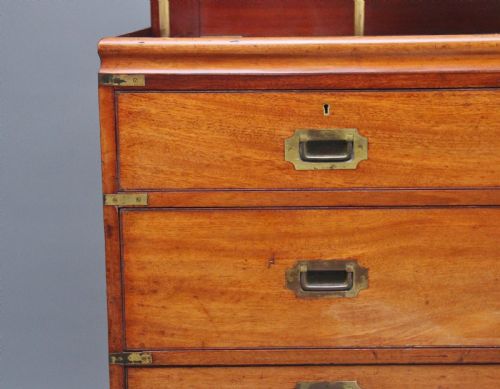 19TH CENTURY MAHOGANY MILITARY CHEST - ADDITIONAL PHOTO 6