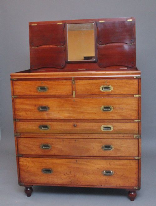 19TH CENTURY MAHOGANY MILITARY CHEST - ADDITIONAL PHOTO 7