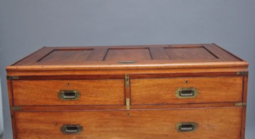 19TH CENTURY MAHOGANY MILITARY CHEST - ADDITIONAL PHOTO 10