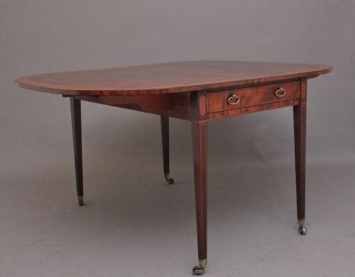 LARGE EARLY 19TH CENTURY INLAID MAHOGANY PEMBROKE TABLE - ADDITIONAL PHOTO 1