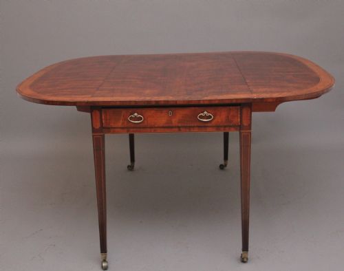 LARGE EARLY 19TH CENTURY INLAID MAHOGANY PEMBROKE TABLE - ADDITIONAL PHOTO 7