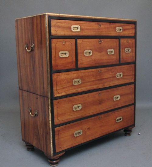19TH CENTURY CAMPHOR WOOD SECRETAIRE MILITARY CHEST - ADDITIONAL PHOTO 7