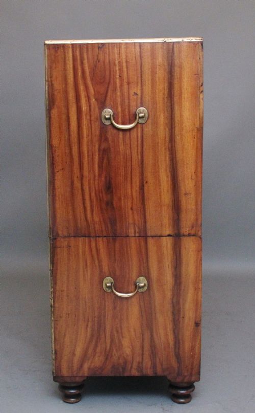 19TH CENTURY CAMPHOR WOOD SECRETAIRE MILITARY CHEST - ADDITIONAL PHOTO 12