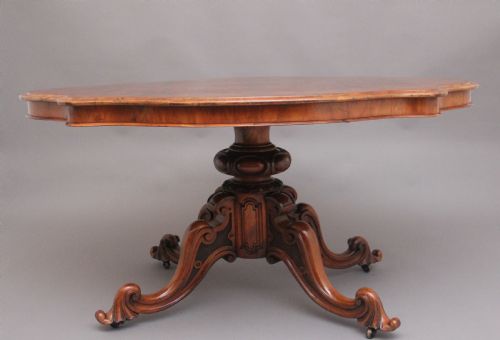 19TH CENTURY WALNUT CENTRE TABLE BY EDWARDS ROBERTS - ADDITIONAL PHOTO 4