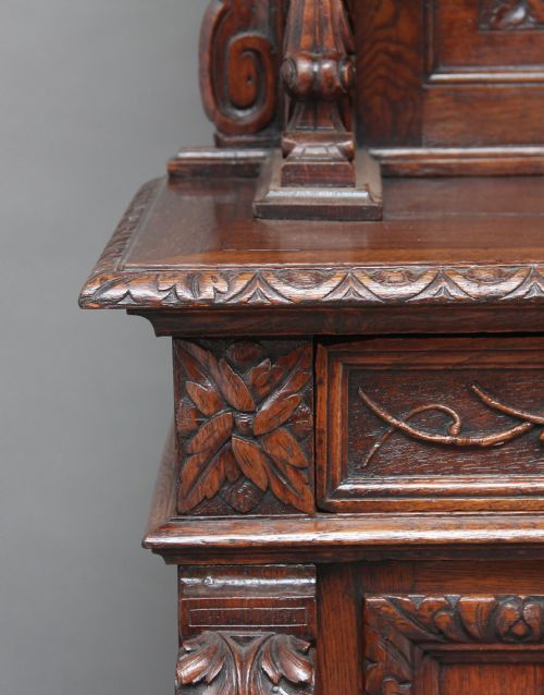 19TH CENTURY CARVED OAK BUFFET - ADDITIONAL PHOTO 14