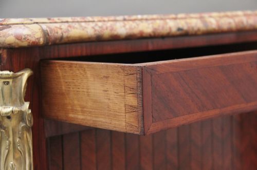 PAIR 19TH CENTURY FRENCH KINGWOOD AND MARBLE TOP COMMODES - ADDITIONAL PHOTO 16