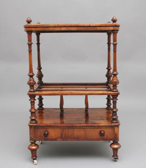 19TH CENTURY BURR WALNUT CANTERBURY - ADDITIONAL PHOTO 2