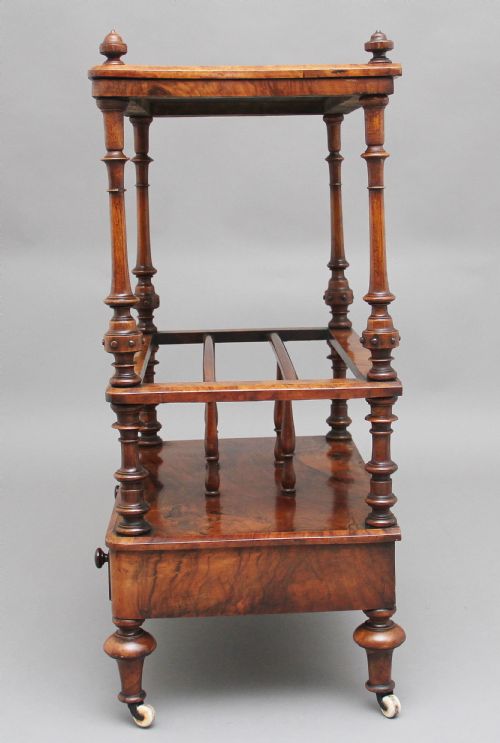 19TH CENTURY BURR WALNUT CANTERBURY - ADDITIONAL PHOTO 5