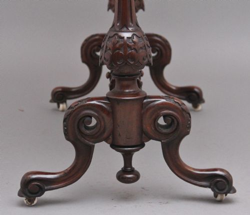 19TH CENTURY ANTIQUE BURR WALNUT CARD TABLE - ADDITIONAL PHOTO 10