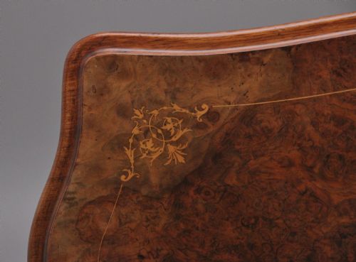 19TH CENTURY ANTIQUE BURR WALNUT CARD TABLE - ADDITIONAL PHOTO 11