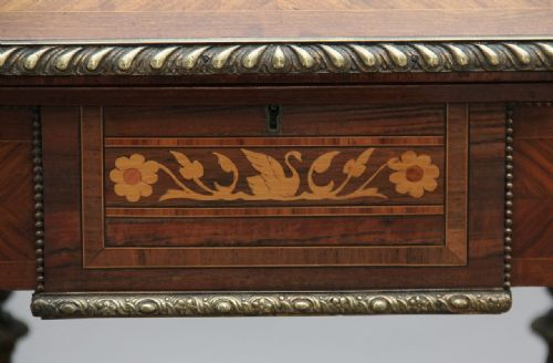19TH CENTURY KINGWOOD AND ORMOLU MOUNTED PARTNERS DESK - ADDITIONAL PHOTO 19