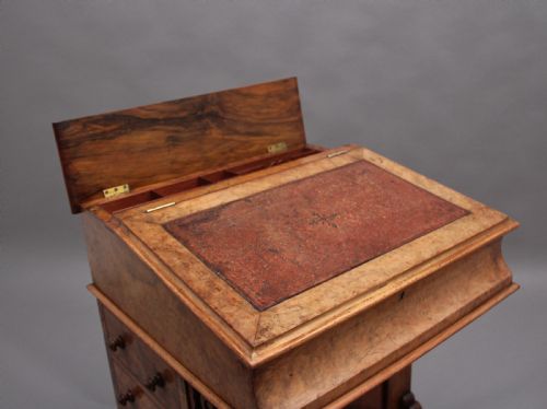 19TH CENTURY BURR WALNUT DAVENPORT - ADDITIONAL PHOTO 7