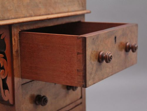 19TH CENTURY BURR WALNUT DAVENPORT - ADDITIONAL PHOTO 15