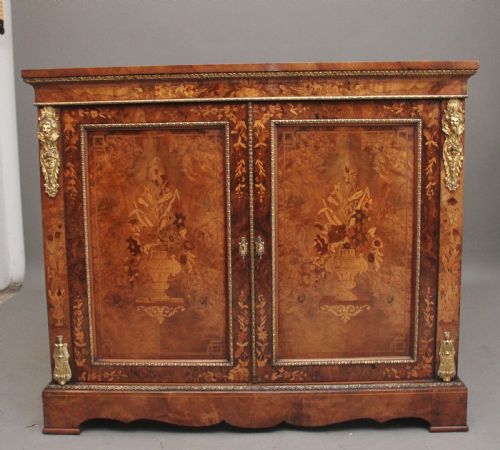 19th Century Walnut and Marquetry Two Door Cabinet