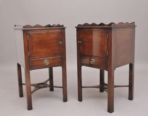 Pair Early 20th Century Mahogany Bedside Cabinets