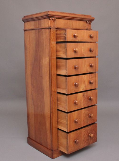 EARLY 19TH CENTURY ANTIQUE REGENCY WALNUT WELLINGTON CHEST - ADDITIONAL PHOTO 3