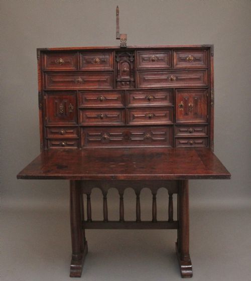 17TH CENTURY WALNUT VARGUENO ON STAND - ADDITIONAL PHOTO 1