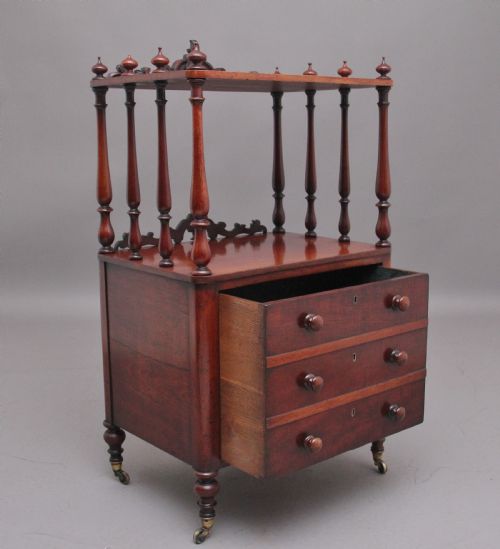 19TH CENTURY ANTIQUE MAHOGANY WHATNOT WITH CELLARETTE - ADDITIONAL PHOTO 1