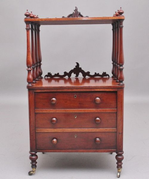 19TH CENTURY ANTIQUE MAHOGANY WHATNOT WITH CELLARETTE - ADDITIONAL PHOTO 2